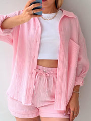 Tonya Button Up Shorts Set