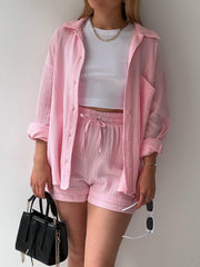 Tonya Button Up Shorts Set