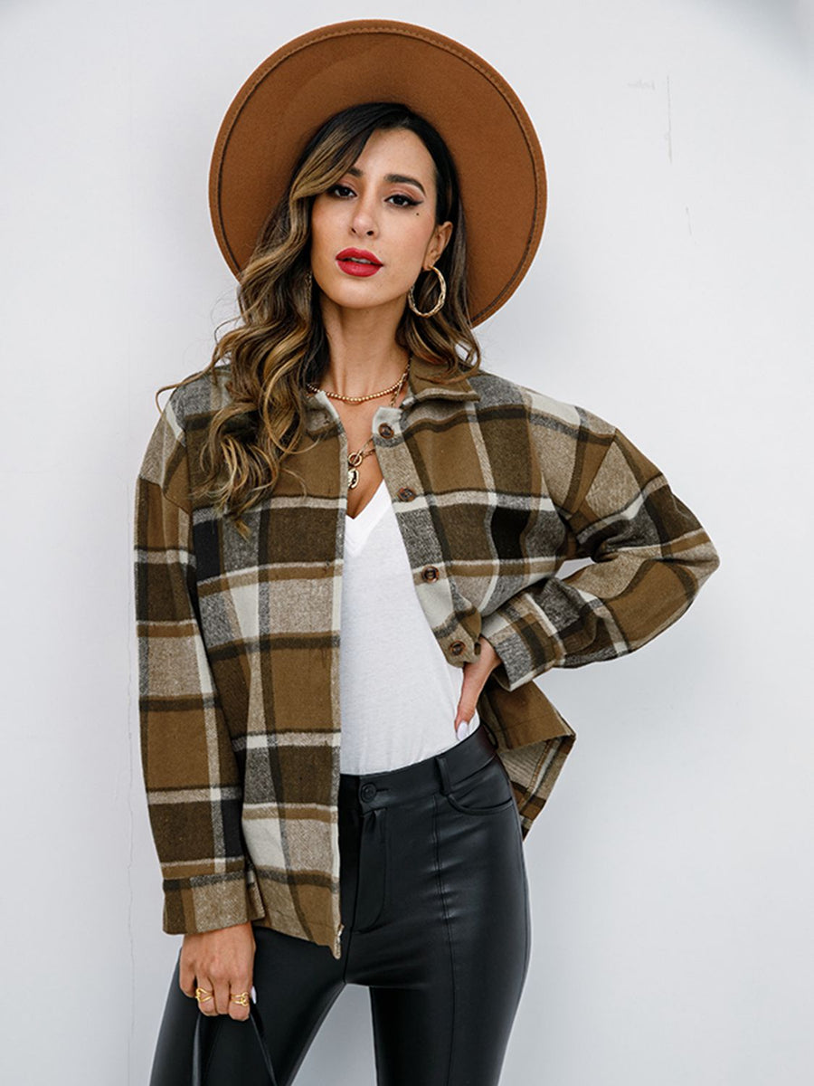 Checkmate Plaid Button Up Jacket