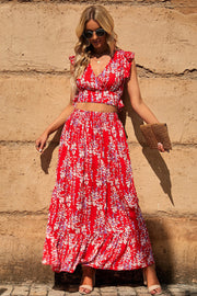 Ava Printed Cropped Top and Maxi Skirt Set