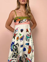 Winnie Cotton/Linen Graffiti Swing Dress