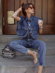 Heavenly Big Pocket Denim Top