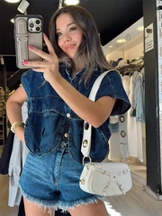 Heavenly Big Pocket Denim Top