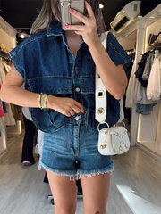 Heavenly Big Pocket Denim Top