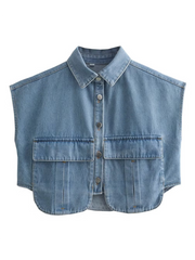 Heavenly Big Pocket Denim Top