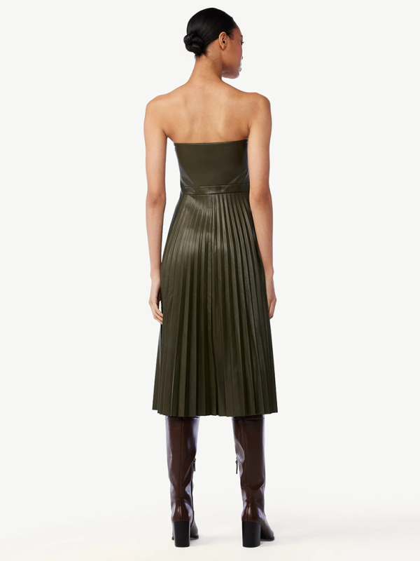 Silly Cat pleated leather dress