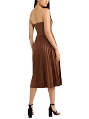 Silly Cat pleated leather dress