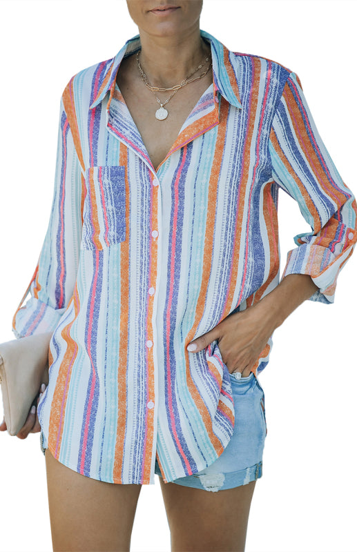 Sweet Enough Linen Button-down Striped Shirt