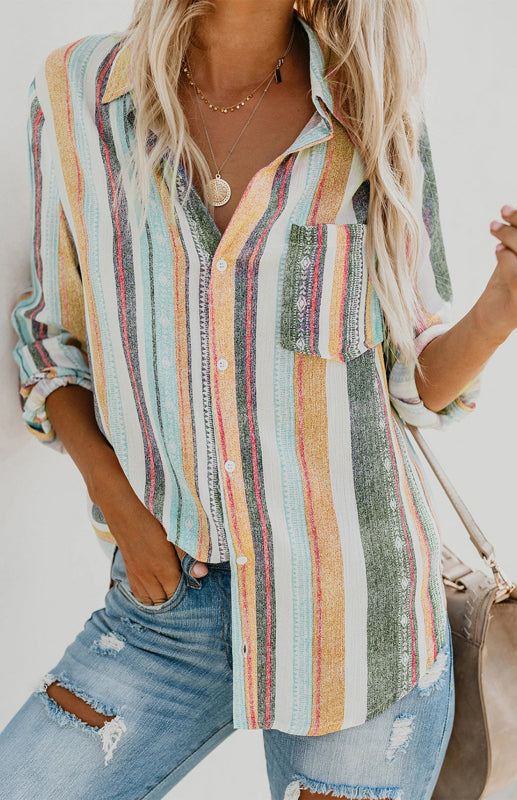 Sweet Enough Linen Button-down Striped Shirt