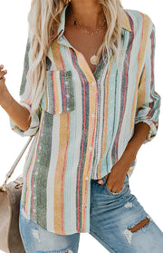 Sweet Enough Linen Button-down Striped Shirt