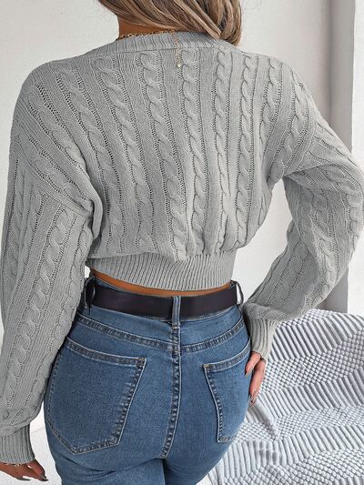 Barely The Twisted Cable-Knit V-Neck Sweater