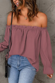 Fringilla Off-Shoulder Flounce Sleeve Blouse