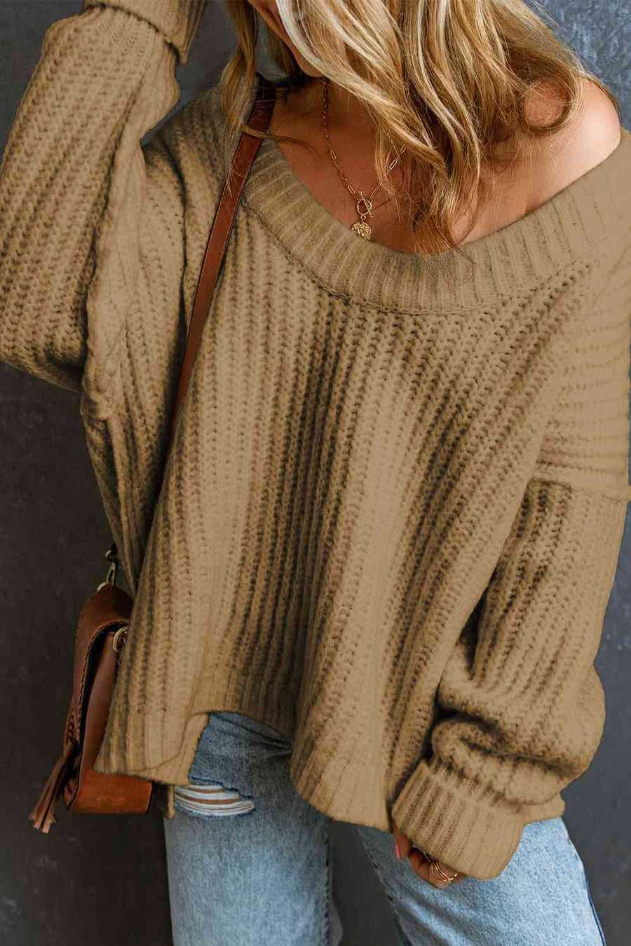 Firefly Ribbed Dropped Shoulder Sweater