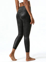 Danica Textured-leather High-stretch Yoga Pants