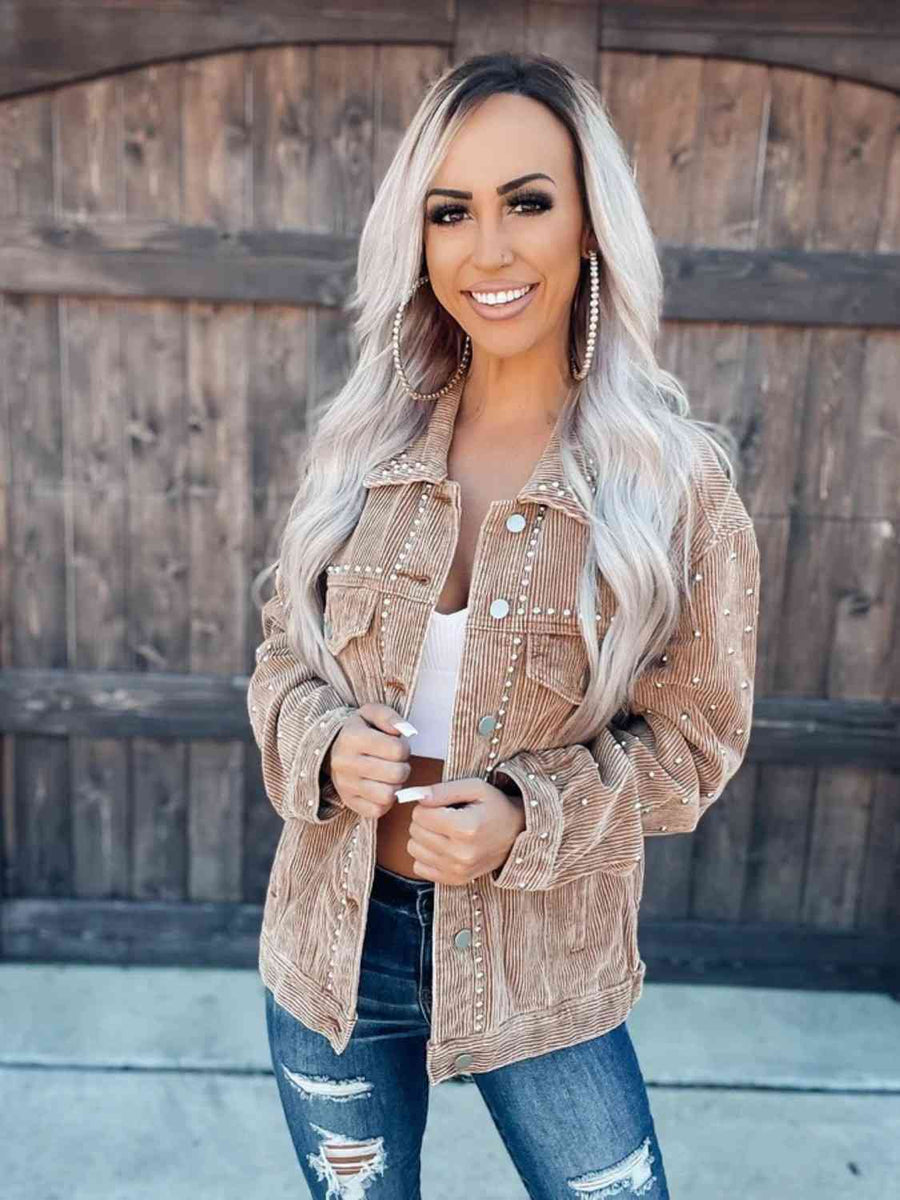 Smitten Studded Button-Down Jacket