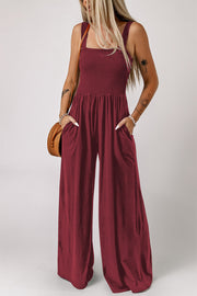 Sasha Smocked Wide Leg Jumpsuit