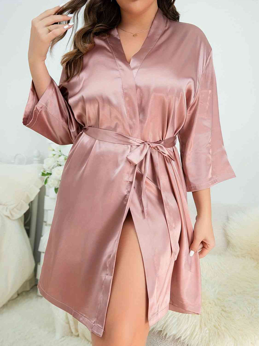 Bubbles Plus Size Tie Waist Robe