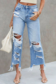 Dylan Distressed Raw Hem Jeans