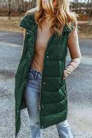 Kae Longline Hooded Sleeveless Puffer Vest