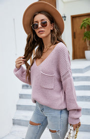 Hallelujah V-Neck Pocket Sweater