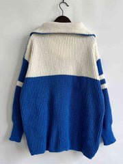 Rookie Ribbed Two-Tone Half Zip Sweater