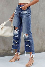 Dylan Distressed Raw Hem Jeans