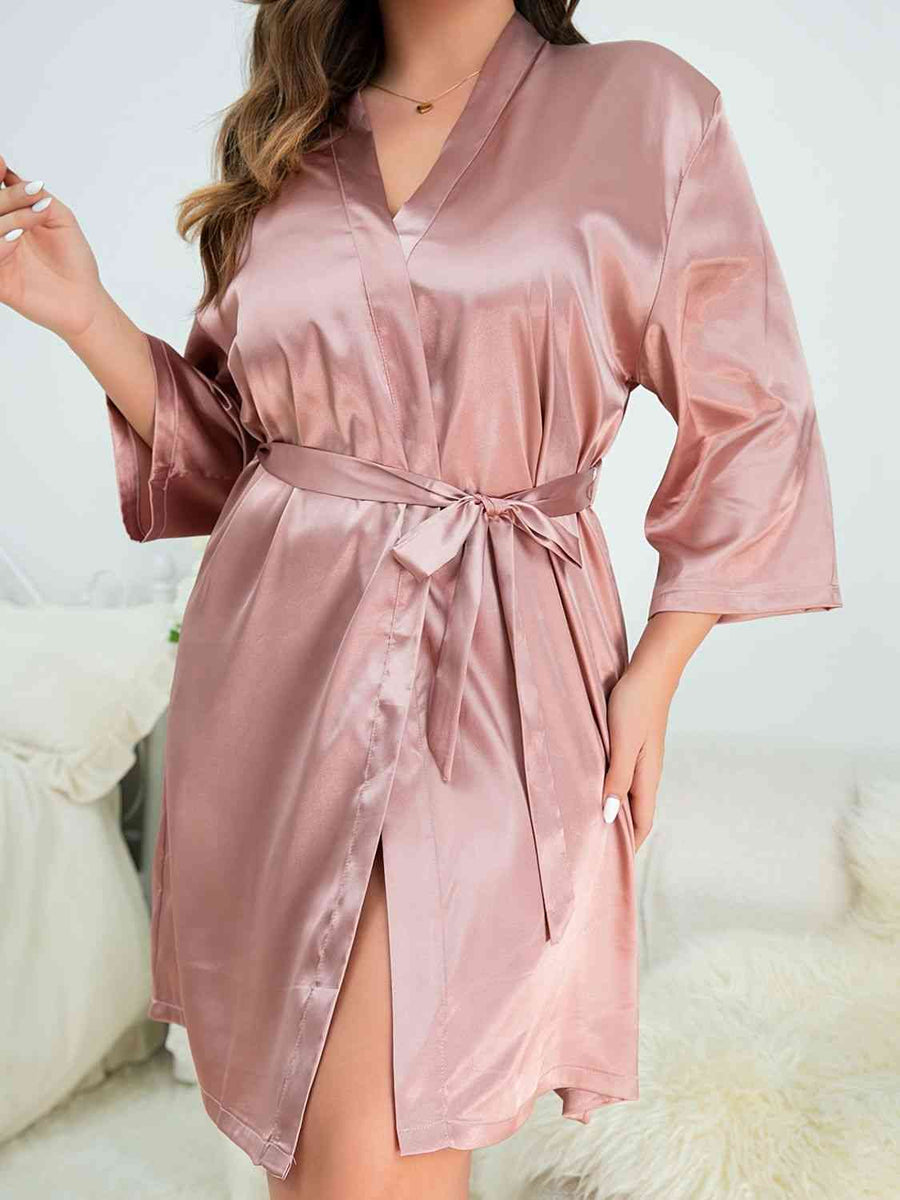 Bubbles Plus Size Tie Waist Robe