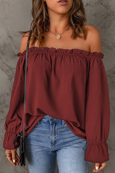 Fringilla Off-Shoulder Flounce Sleeve Blouse