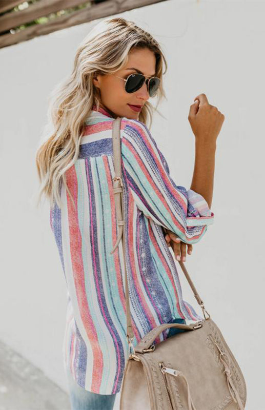 Sweet Enough Linen Button-down Striped Shirt