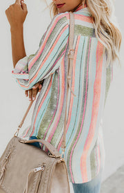 Sweet Enough Linen Button-down Striped Shirt