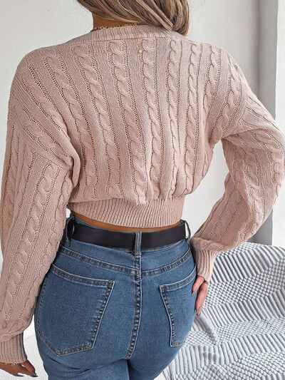 Barely The Twisted Cable-Knit V-Neck Sweater