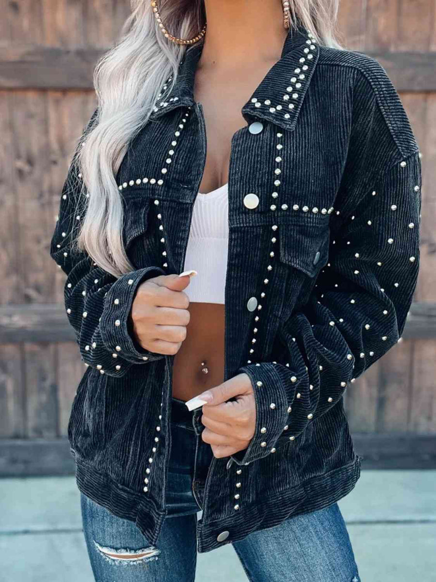 Smitten Studded Button-Down Jacket