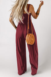 Sasha Smocked Wide Leg Jumpsuit