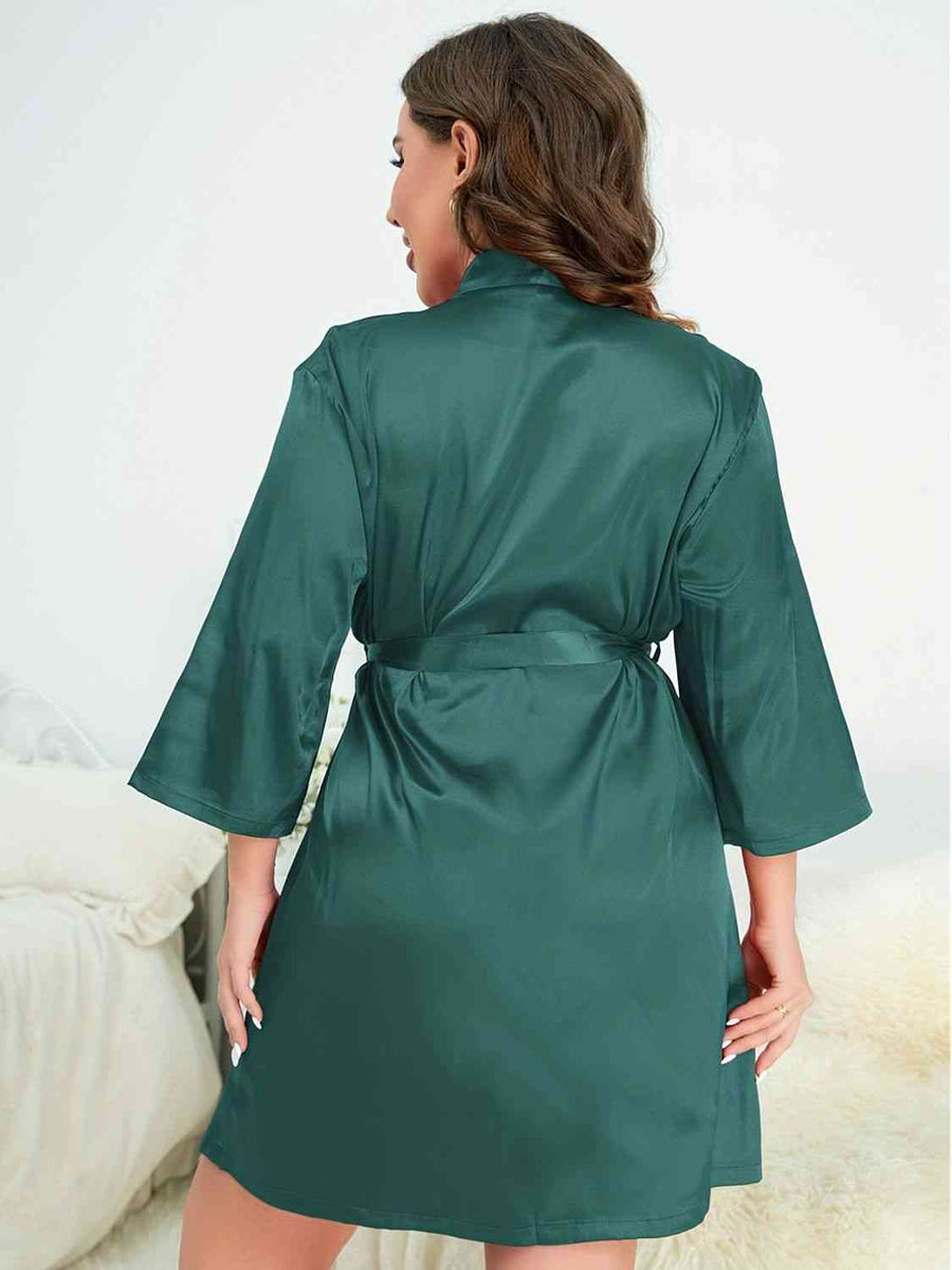 Bubbles Plus Size Tie Waist Robe