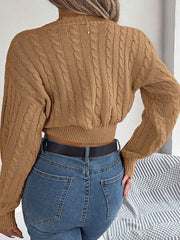 Barely The Twisted Cable-Knit V-Neck Sweater