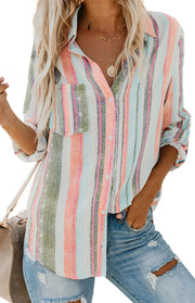 Sweet Enough Linen Button-down Striped Shirt