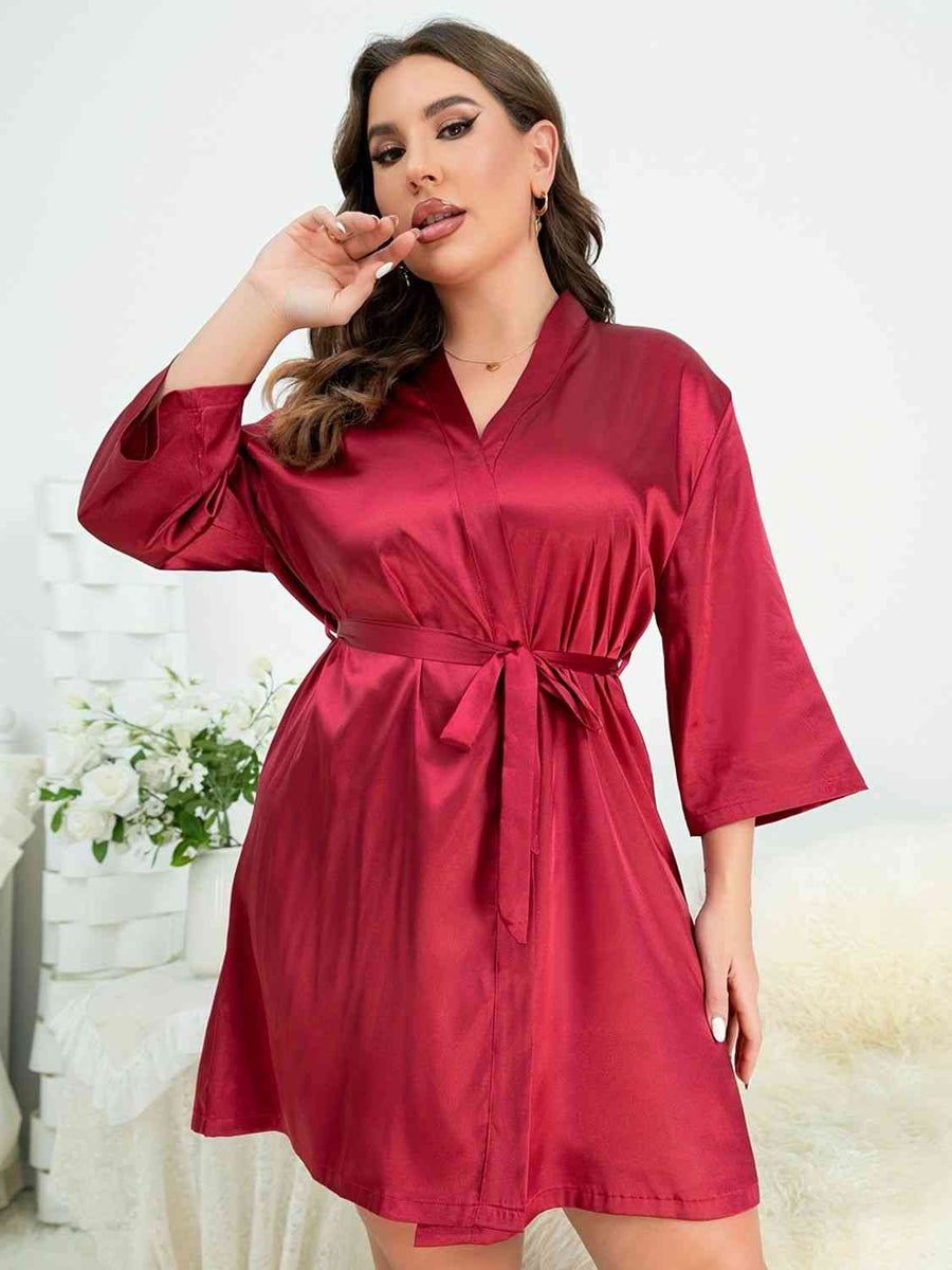 Bubbles Plus Size Tie Waist Robe