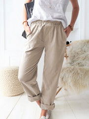 Wednesday Leisure Elastic Waist Straight Trousers