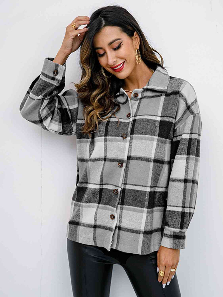 Checkmate Plaid Button Up Jacket