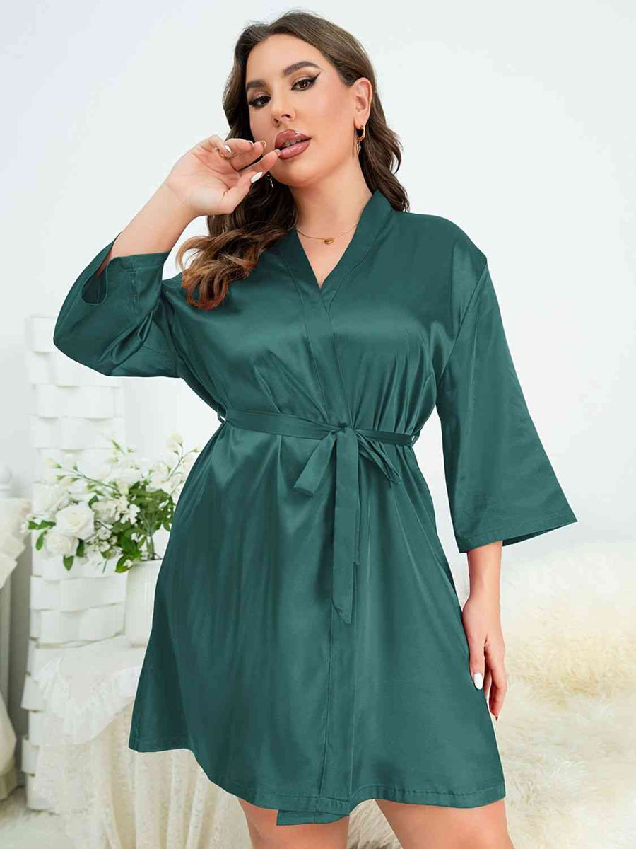 Bubbles Plus Size Tie Waist Robe