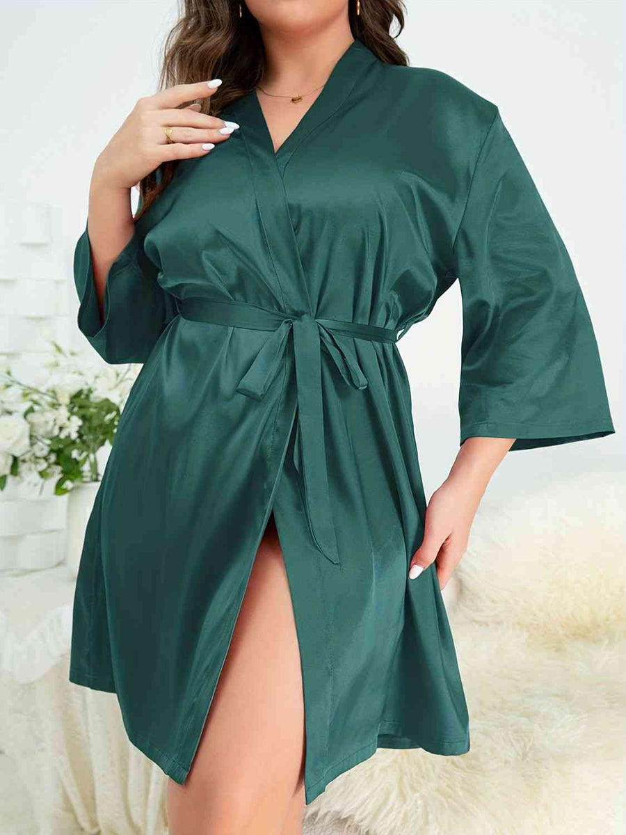 Bubbles Plus Size Tie Waist Robe