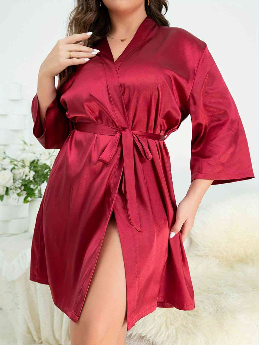 Bubbles Plus Size Tie Waist Robe