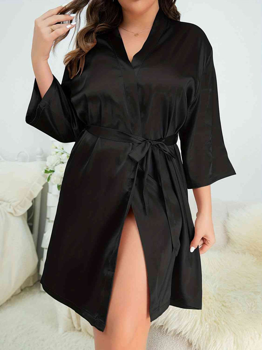 Bubbles Plus Size Tie Waist Robe