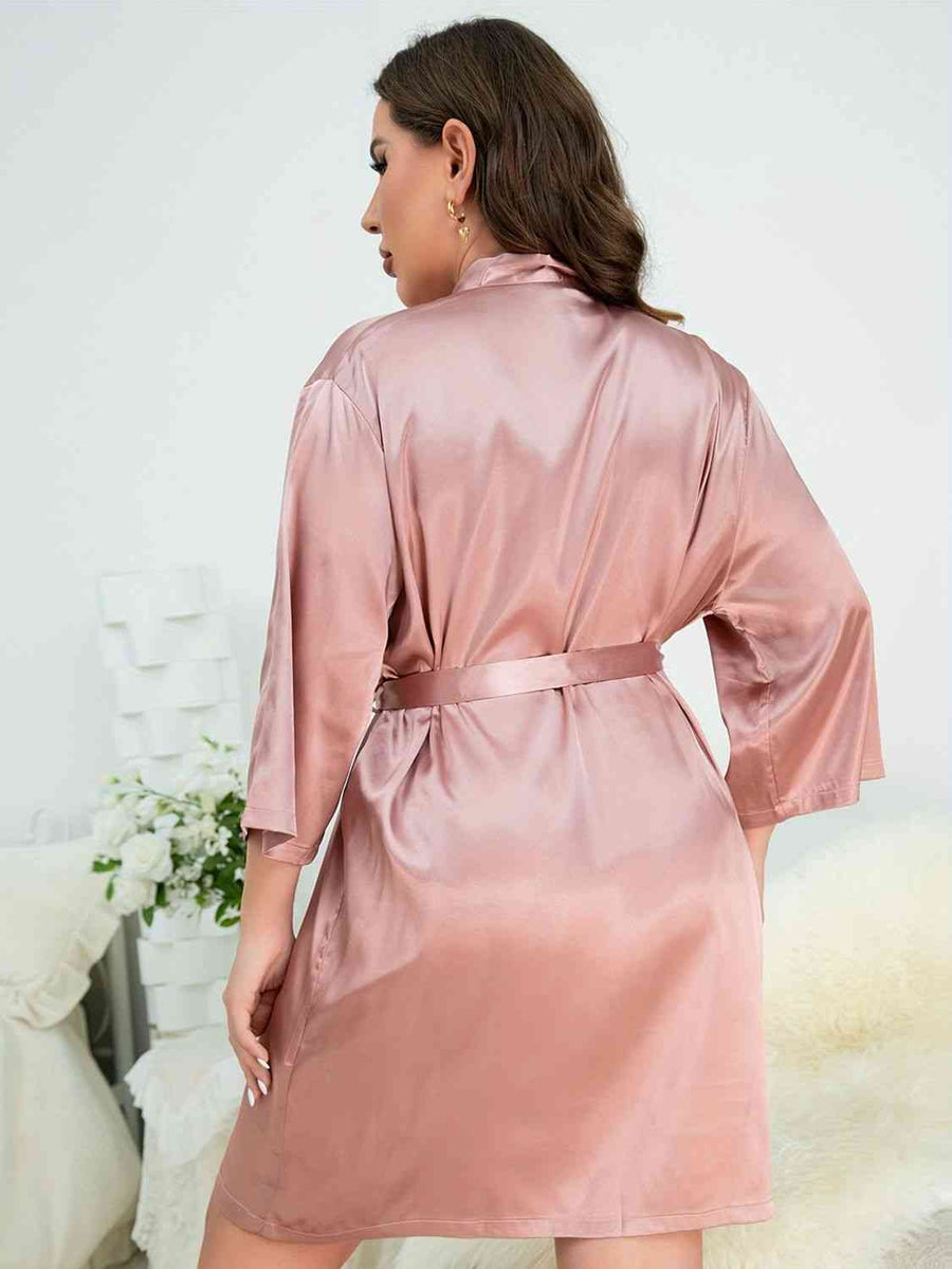 Bubbles Plus Size Tie Waist Robe