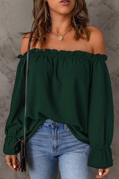 Fringilla Off-Shoulder Flounce Sleeve Blouse