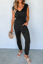 Celeste V-Neck Strap Pocketed Jumpsuit