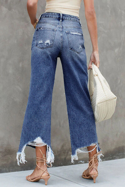 Dylan Distressed Raw Hem Jeans