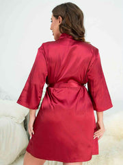 Bubbles Plus Size Tie Waist Robe