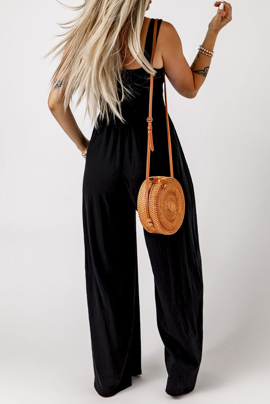 Sasha Smocked Wide Leg Jumpsuit