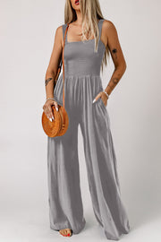 Sasha Smocked Wide Leg Jumpsuit